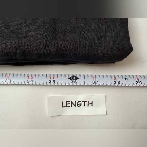 Kleen 100% Linen Barrel Ankle Pant Womens S Black Elastic Waist Lagenlook Boho - Picture 10 of 11